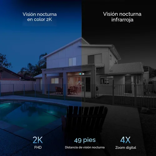 Miniatura 4 de Oculview Cámaras de seguridad solar 2K inalámbricas para exteriores, 2 cámaras inalámbricas para exteriores con visión de 360°, cámaras