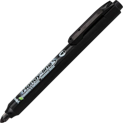 Miniatura 2 de Pentel Handy-line S - Marcador permanente retráctil y recargable, punta de bala, barril negro, tinta negra, caja de 12 unidades (NXS15-A)