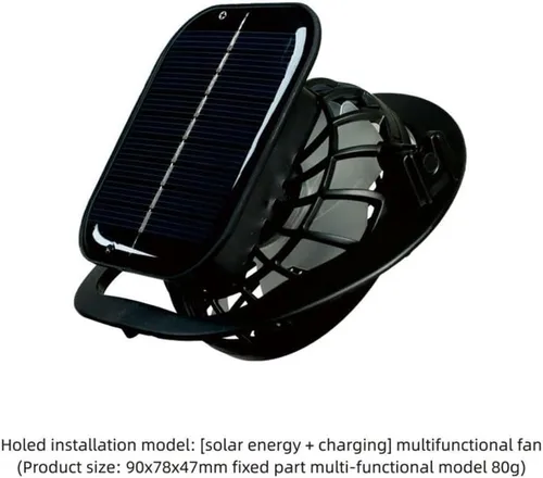 Miniatura 4 de Sombrero de ventilador solar de ala ancha, ventilador solar de ala ancha, sombrero de pesca al aire libre, sombreros de ventilador solar