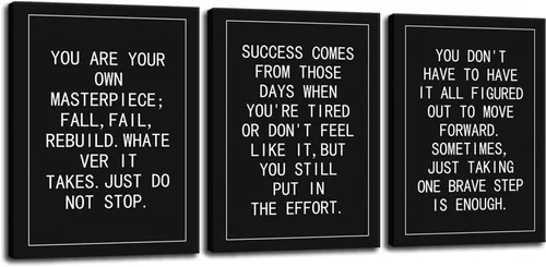 Miniatura 51 de Arte de Pared Motivacional 40 Razones para Entrenar 3 Piezas Pintura Impresión en Lienzo Decoración de Oficina Póster Mentalidad Millonaria