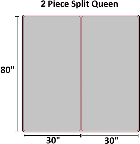 Miniatura 5 de Protector de colchón Split Queen para camas ajustables o divididas, 100% algodón de rizo impermeable, protector de colchón dividido – El