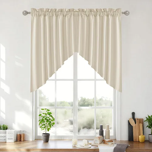 Miniatura 55 de RYB Home - Cortinas semitransparentes de lino Angora