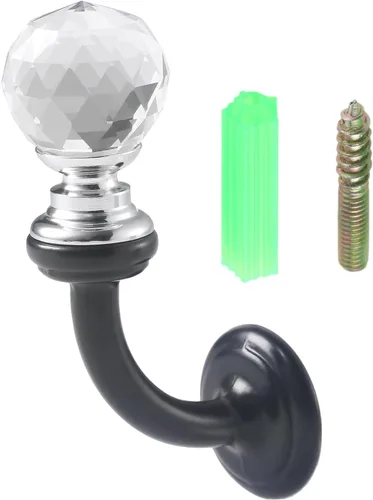 Miniatura 9 de Ganchos pequeños de cristal para montar en la pared, 2.87 x 1.46 pulgadas, soporte decorativo para toallas con tornillo para mascarilla, sombrero