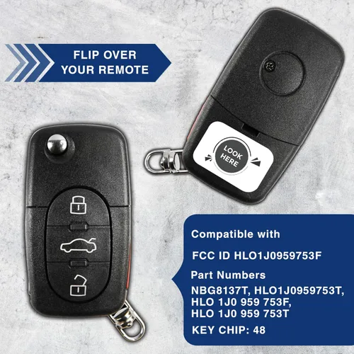 Miniatura 5 de 2X KeylessOption Llavero de Repuesto para Volkswagen VW Beetle Cabrio Golf Jetta Passat de 1998 1999 2000 2001 2002, Control Remoto de Entrada sin