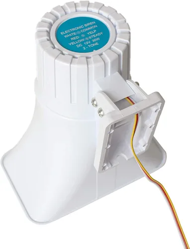Miniatura 9 de Sirena de alarma de 30 W, sirena de seguridad eléctrica autónoma de doble tono para exteriores con soporte, 6-12 V CC 1.1 Ah 130 db 8 x 5.5 x 9