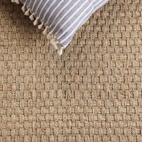 Miniatura 8 de SAFAVIEH Alfombra de Área 10' Cuadrada - Colección de Fibra Natural - Grande - Natural y Beige, Hierba Marina, Patrón de Tejido de Canasta con Borde