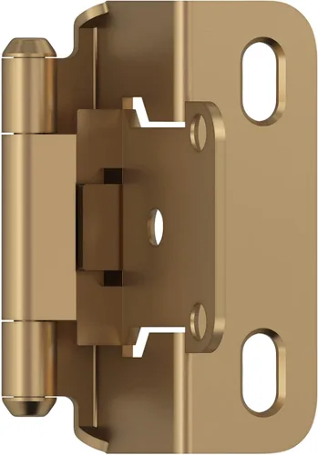 Miniatura 21 de Amerock BPR7540BB Bisagra de gabinete 1/2 pulg (13 mm) superpuesta de cierre automático de envoltura completa de latón pulido para puerta