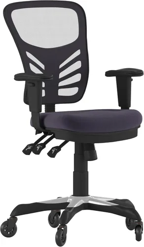Miniatura 14 de Flash Furniture Nicholas Silla de oficina ergonómica giratoria ejecutiva multifunción de malla negra con brazos ajustables y ruedas de rodillo