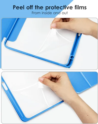 Miniatura 7 de VIKESI - Funda para iPad de 9ª / 8ª / 7ª generación de 10.2 pulgadas (lanzada en 2021/2020/2019), parte trasera transparente, cubierta de marco