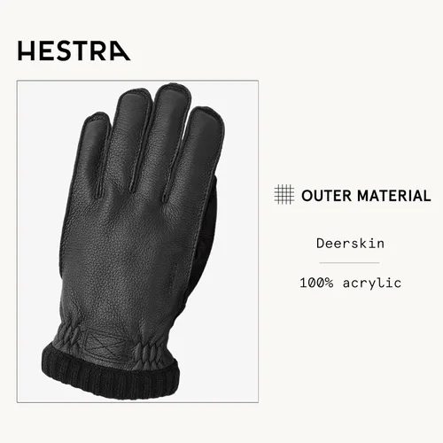 Miniatura 2 de Hestra mens Mens Leather Work Gloves Deerskin Primaloft Rib Winter Glove