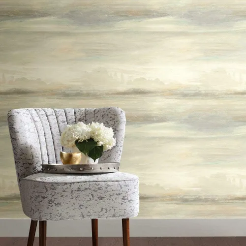 York Wallcoverings Soothing Mists Scenic - Papel tapiz de primera calidad para despegar y pegar en azul y beige
