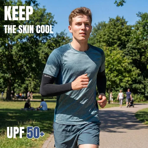 Miniatura 4 de Bebila Mangas de brazo para hombres y mujeres, protección solar UV, mangas de compresión de enfriamiento para baloncesto, golf, al aire libre