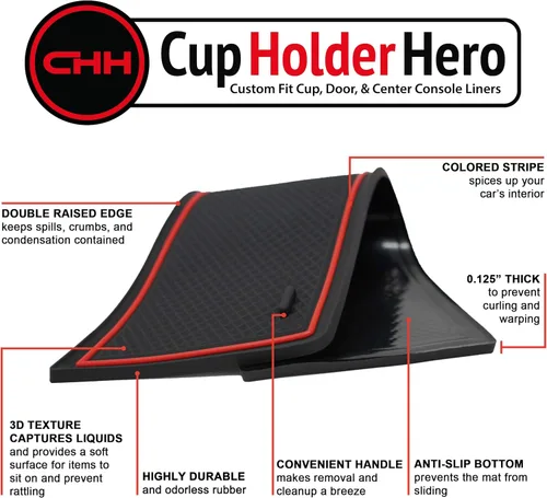 Miniatura 2 de CupHolderHero - Compatible con Dodge Charger y Chrysler 300 Accesorios 2015-2023 - Juego de 26 piezas de insertos antideslizantes y antipolvo