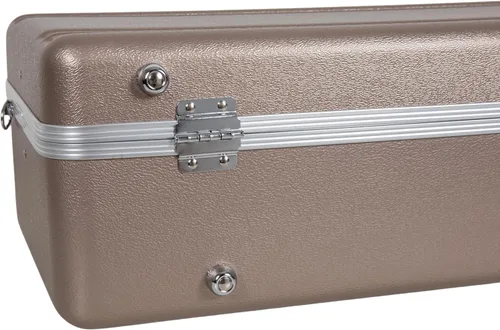 Miniatura 7 de Crossrock Funda para saxofón alto de ABS – Acabado champagne rectangular, interior de terciopelo burdeos, cerradura de seguridad y correa desmontable