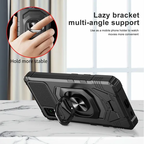 Miniatura 5 de Compatible con Cricket Debut Smart Case (2022) con protector de pantalla de vidrio templado, protector de cuerpo completo [grado militar], soporte