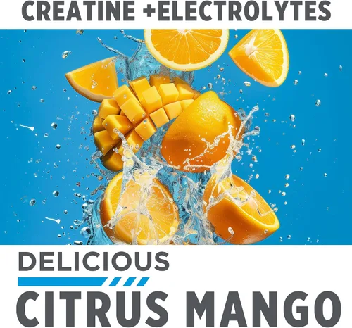 Miniatura 4 de CON-CRET Creatina HCl + Hidratación Tina de polvo de electrolitos Mango cítrico Electrolitos sin azúcar Fórmula de rehidratación