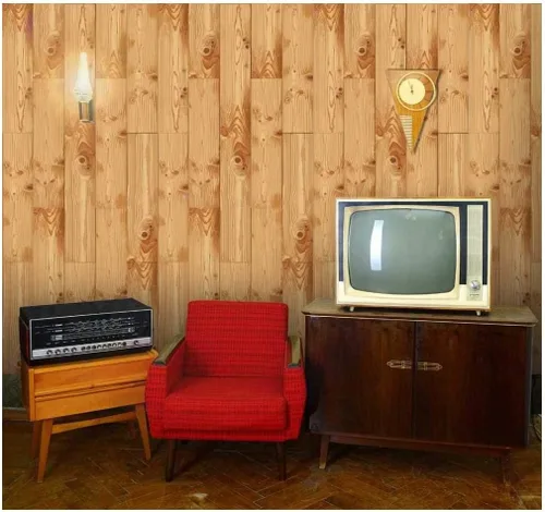 Miniatura 10 de wall26 - Patrón de paneles texturizados de madera vertical retro crema - Mural de pared, papel tapiz extraíble, decoración del hogar - 100x144 Crema