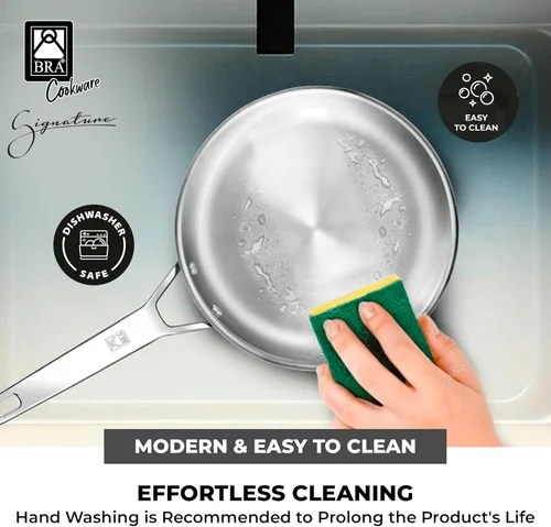 Miniatura 5 de BRA COOKWARE Signature - Juego de utensilios de cocina de acero inoxidable de 10 piezas Juego de ollas y sartenes profesionales Juego de cocina
