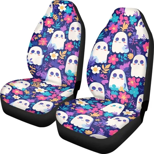 Miniatura 10 de Funda de asiento de automóvil con margaritas bohemias, diseño hippy arcoíris, margarita, flores, antideslizante, SUV, sedán, furgoneta, protector