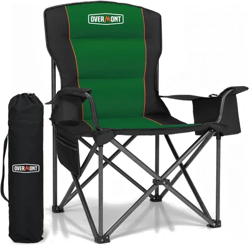 Miniatura 10 de Overmont Silla de camping plegable de gran tamaño, soporte de 500 libras con bolsillos acolchados para enfriar, sillas plegables resistentes