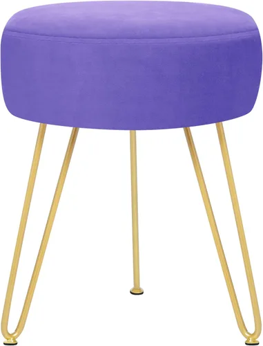 Miniatura 9 de GERANT Taburetes de tocador multifuncionales – Taburete otomano redondo de terciopelo moderno – Taburete tapizado – Taburete de mesa auxiliar