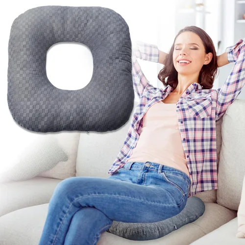 Miniatura 9 de Cojín de asiento con forma de dona rellena para dolor de coxis y coccix, hemorroides, úlceras de cama, embarazo, próstata, recuperación