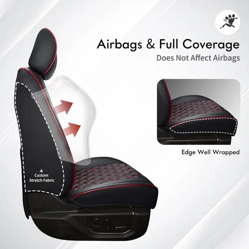 Miniatura 7 de Huidasource - Funda para asientos de automóvil, personalizadas, de cuero, protectores de cojines de asiento delanteros y traseros