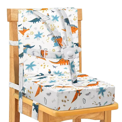 Miniatura 9 de Asiento elevador para mesa de comedor para niños pequeños, hebilla de 5 puntos, asiento elevador para mesa con respaldo, PU impermeable, fácil Gris