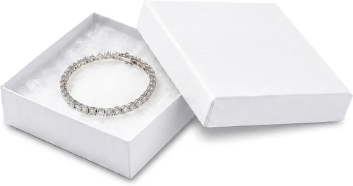 Miniatura 9 de TheDisplayGuys - Paquete de 25 cajas de cartón rellenas de algodón #10 para joyas, color blanco mate (1.9 x 1.3 x 0.7 pulgadas), para envío