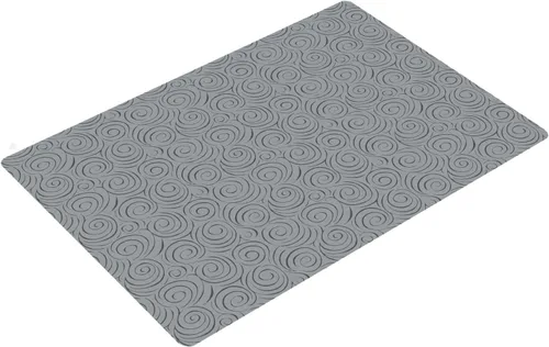 Miniatura 12 de Alfombrilla de tocador de baño de 24 x 18 pulgadas, microfibra sin deslizamiento, diseño gris 1S