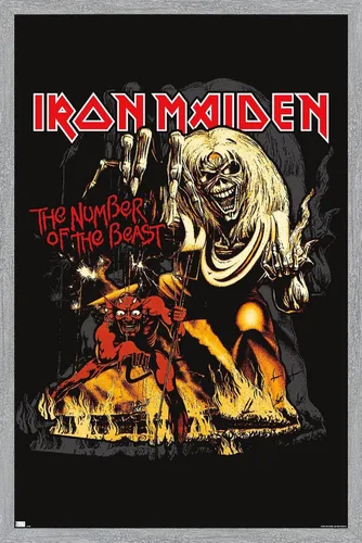 Miniatura 14 de Trends International Iron Maiden - Póster de pared con el número de la bestia, 34 pulgadas de largo x 22.4 pulgadas de ancho, paquete de póster