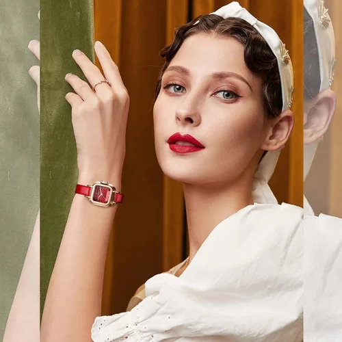 Miniatura 6 de RORIOS Reloj de cuarzo analógico de moda para mujer, reloj de cuarzo simple, impermeable, reloj de vestir cuadrado, reloj de pulsera con esfera