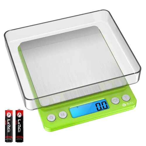 Báscula digital, 105.82 oz, 0.01 onzas, precisión de 0.00 oz, mini báscula de alimentos de cocina con 2 bandejas, báscula de bolsillo para joyas,