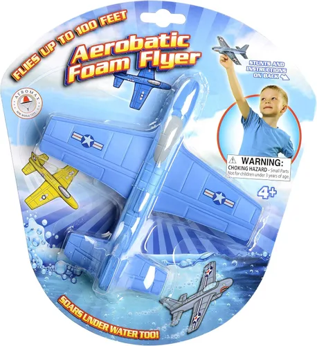 Aeromax Volante de espuma acrobática. Seguro y suave para uso en interiores y exteriores. También se eleva bajo el agua, azul o amarillo (los