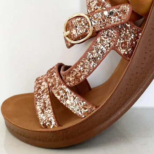 Miniatura 4 de TRENDSUP Sandalias planas brillantes para niños