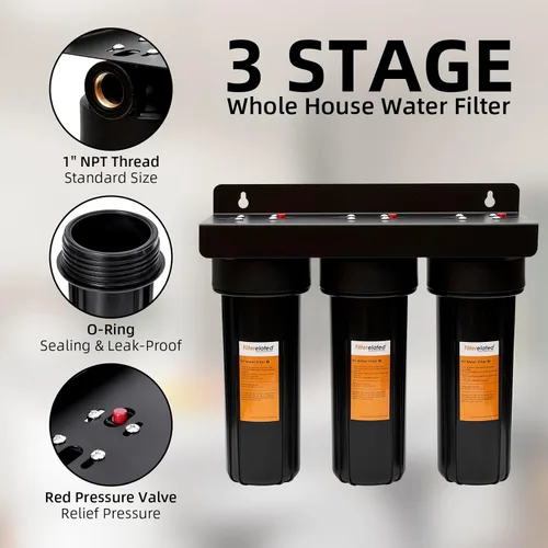 Miniatura 4 de Sistema de filtro de agua para caravanas, accesorios de latón sin fugas, tres filtros incluidos reducen los sedimentos, filtro de agua