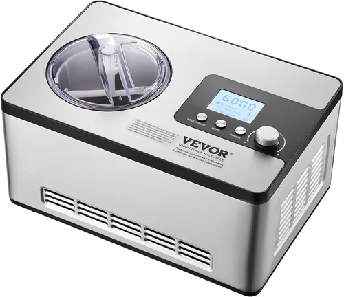 Miniatura 9 de VEVOR Fabricante de helados automática con compresor integrado, 2 cuartos de galón, máquina de yogur de frutas sin precongelación