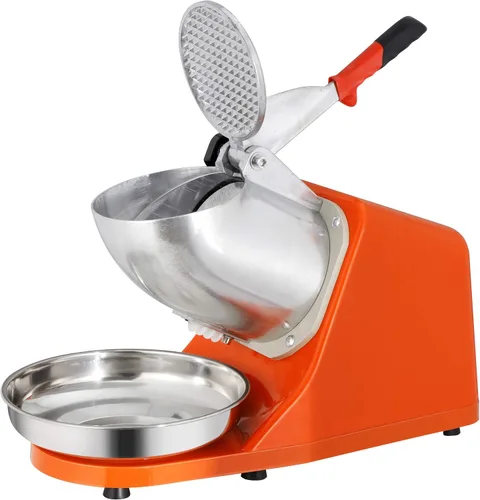 Miniatura 2 de Máquina de afeitar de hielo eléctrica de 300 W y máquina de cono de nieve Máquina de afeitar de hielo Trituradora de hielo 143 libras (naranja)