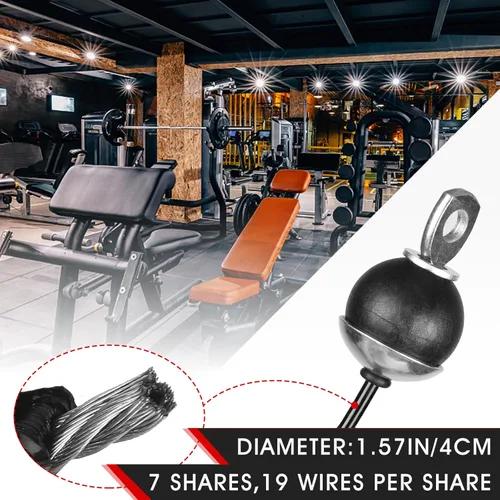 Miniatura 5 de Cable de polea de fitness de 70 pulgadas, accesorios de repuesto para máquina de cable, grosor de 0.2 pulgadas, accesorios de polea de cable