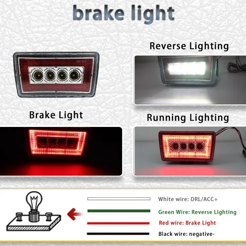 Miniatura 2 de JDM Luz Antiniebla Trasera con Lente Roja para Parachoques Funciona como Luz de Marcha, Luz de Freno, Luz de Reversa Compatible con Subaru WRX STI