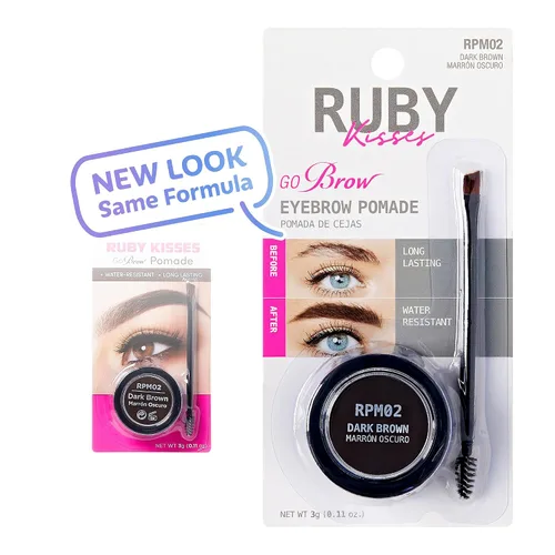 Miniatura 2 de Ruby Kisses Go Brow Pomada para cejas resistentes al agua de larga duración a prueba de manchas (marrón oscuro)