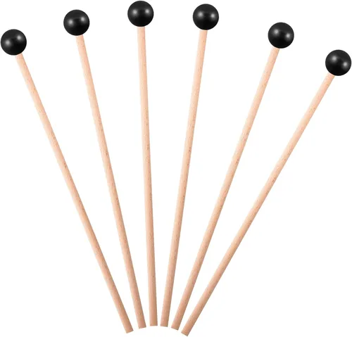 Miniatura 8 de Luomorgo 2 piezas de mazos para glockenspiel, mazos de xilófono de campana de goma, mazos de percusión, mazos de 7.7 pulgadas para palo de campana