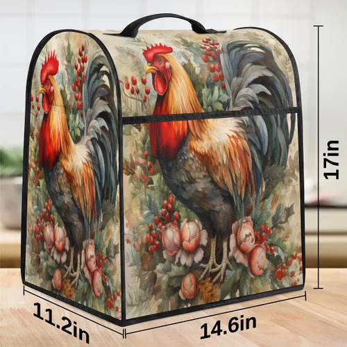 Miniatura 2 de Kitchen Aid - Fundas para batidora de pie, retro, gallo, con 3 bolsillos, cubierta para batidora, para electrodomésticos, cubierta antipolvo