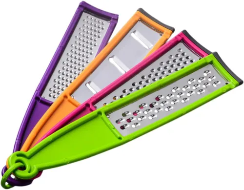SHOWERORO Rallador de acero inoxidable multifuncional para cortar verduras con mango antideslizante para patatas, zanahorias, ajo, utensilios de