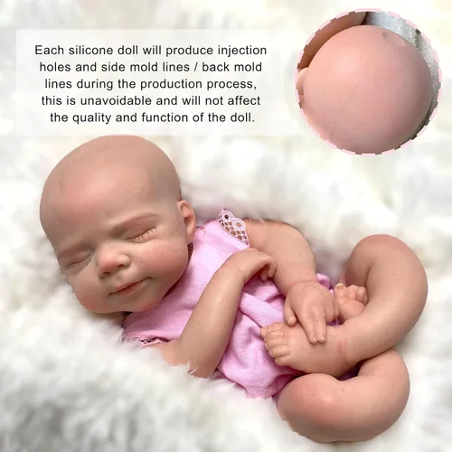 Miniatura 6 de Gileutay Muñecas de bebé de silicona de 12 pulgadas, cuerpo completo, muñecas realistas reborn para niñas, recién nacidas pintadas a mano que