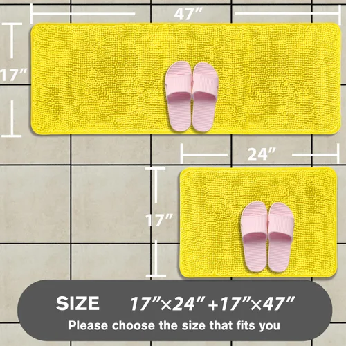 Miniatura 299 de Alfombra de baño pequeña de 12 x 18 pulgadas, lavable y absorbente, antideslizante, alfombra de baño de felpilla gruesa y suave para baño, ducha