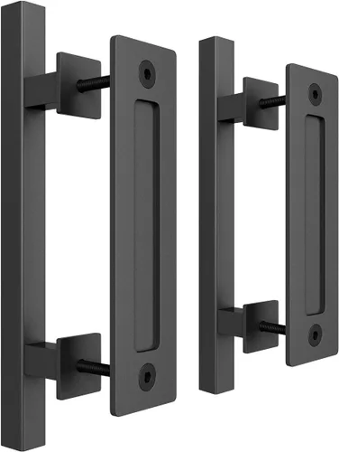SMARTSTANDARD Juego de 2 manijas de puerta de granero de 12 pulgadas, diseño rústico grande de dos lados, para puertas, garajes, cobertizos,