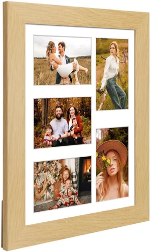Miniatura 105 de Marcos de Fotos Collage de 13.5X15.5 con 7 Aberturas para Fotos de 4X6, Marco de Fotos Múltiples con Paspartú para Decoración de Pared, Grano