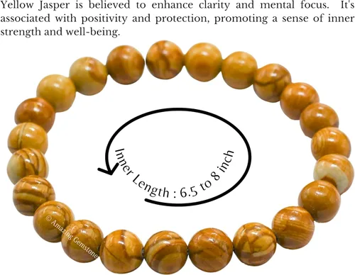Miniatura 846 de Amazing Gemstone Pulsera de cristal para mujeres y hombres, pulsera de cristal curativo de protección, pulsera elástica con cuentas de piedras