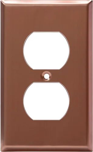 Miniatura 13 de ENERLITES Placa de pared de metal dúplex para receptáculos, cubierta de salida de acero inoxidable, resistente a la corrosión, tamaño de 1 banda